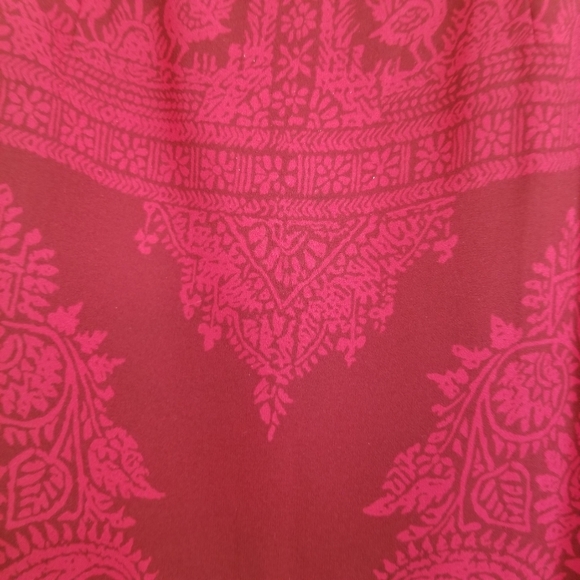 Talbots Red 100% Silk Printed Midi Skirt Size 2P - Picture 3 of 6